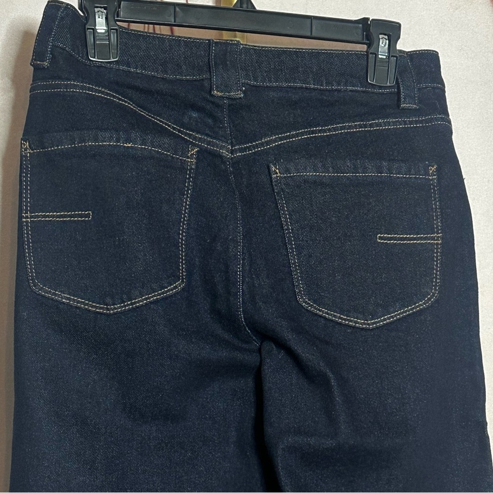 Democracy "Ab"solution Skyrise Drawstring Waistband Wide Leg Jeans, Dark Indigo - Picture 8 of 9